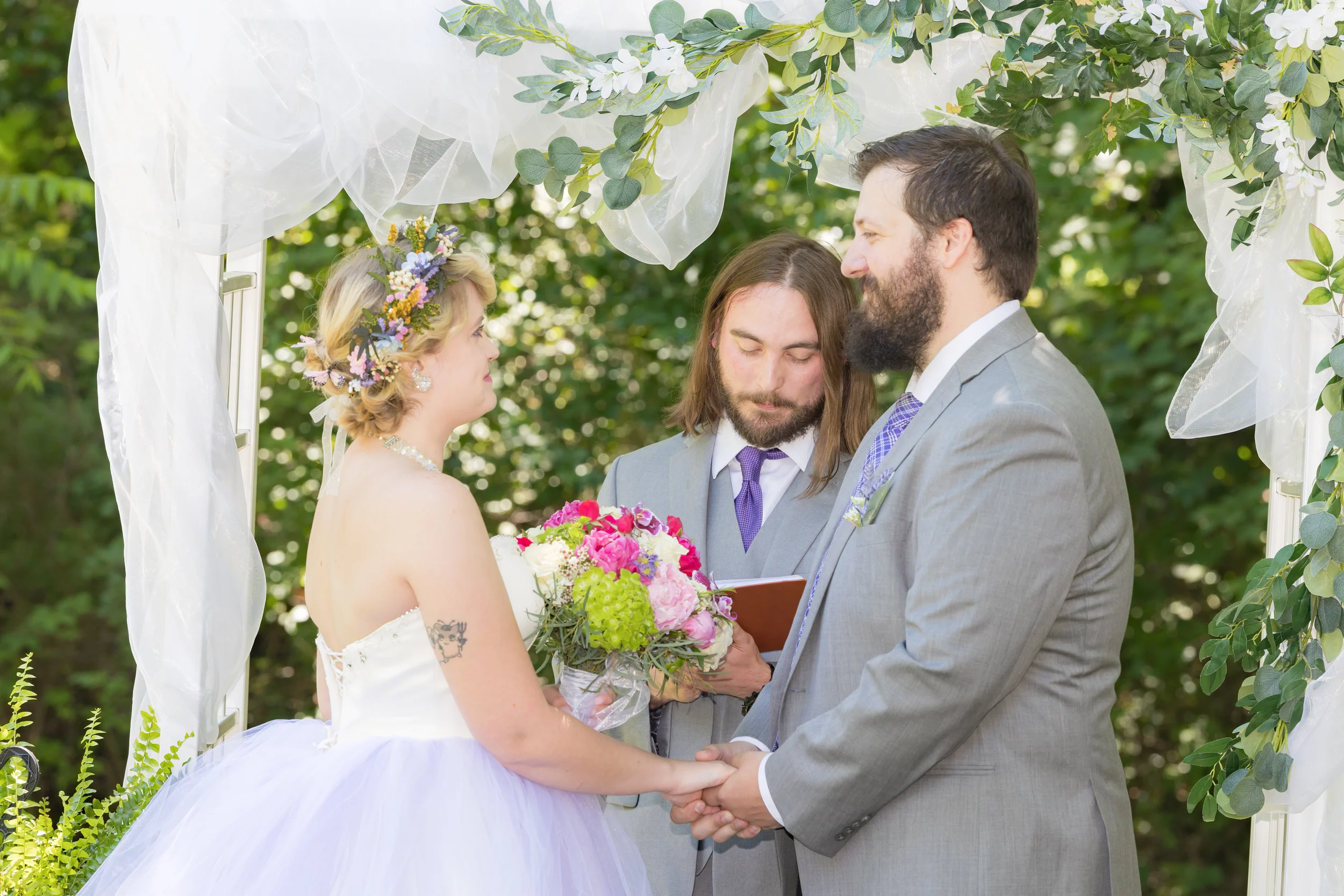 Wedding couple at ceremony