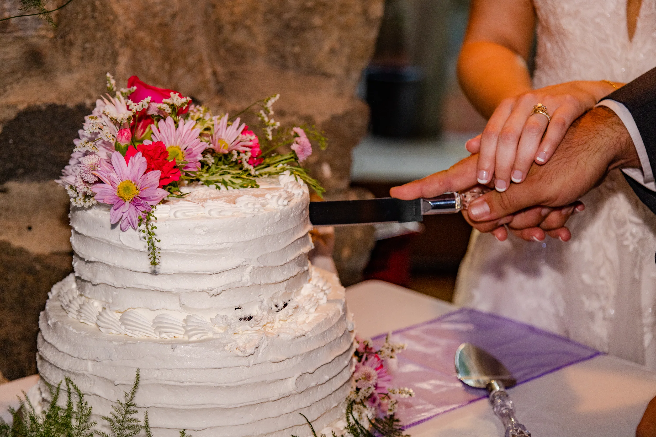 Wedding cake cutting